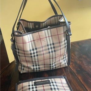 Burberry Haymarket Check Canterbury tote bag authentic USED